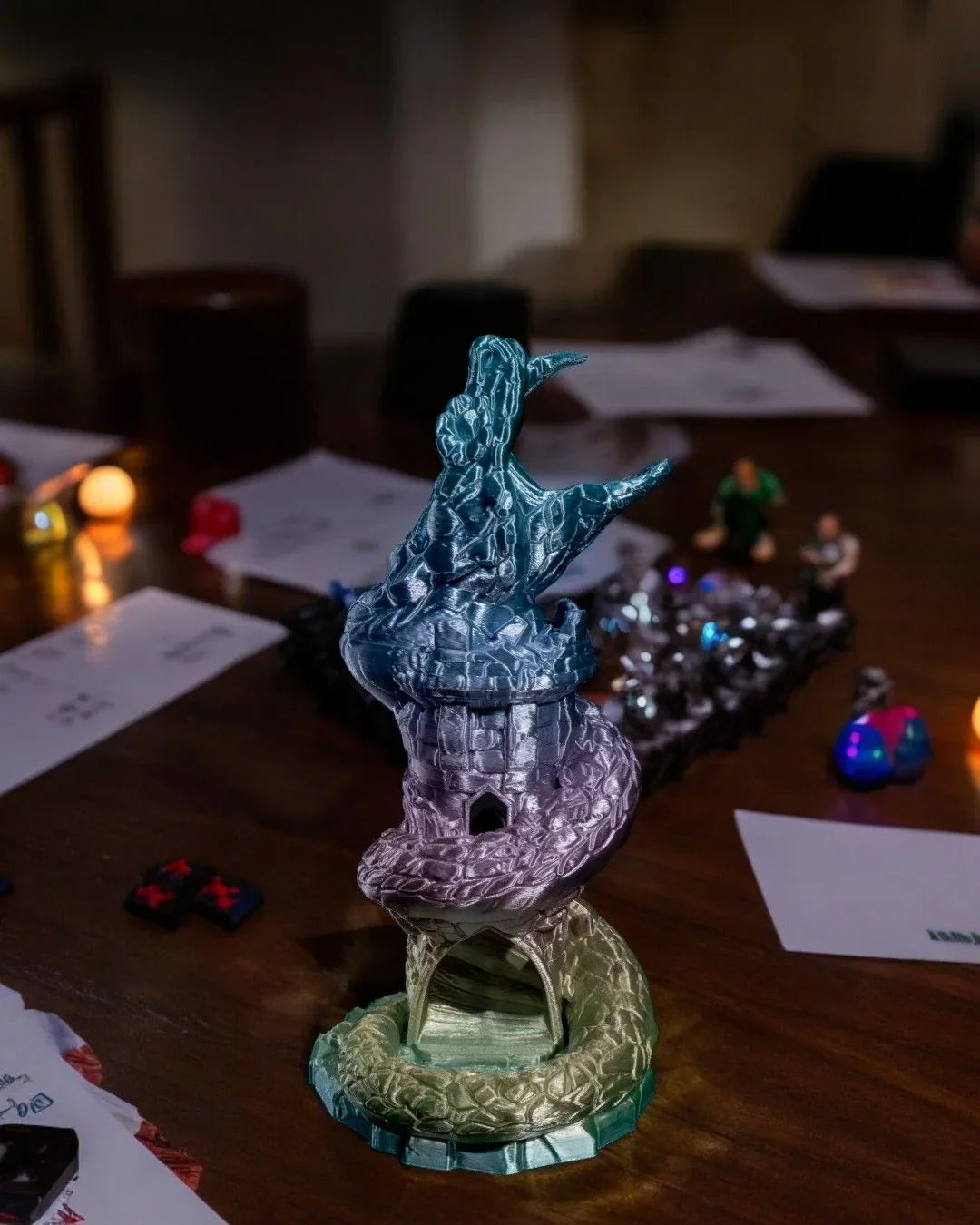 Basilisk Dice Tower – Roll with Deadly Precision - Fusion Layer 3D