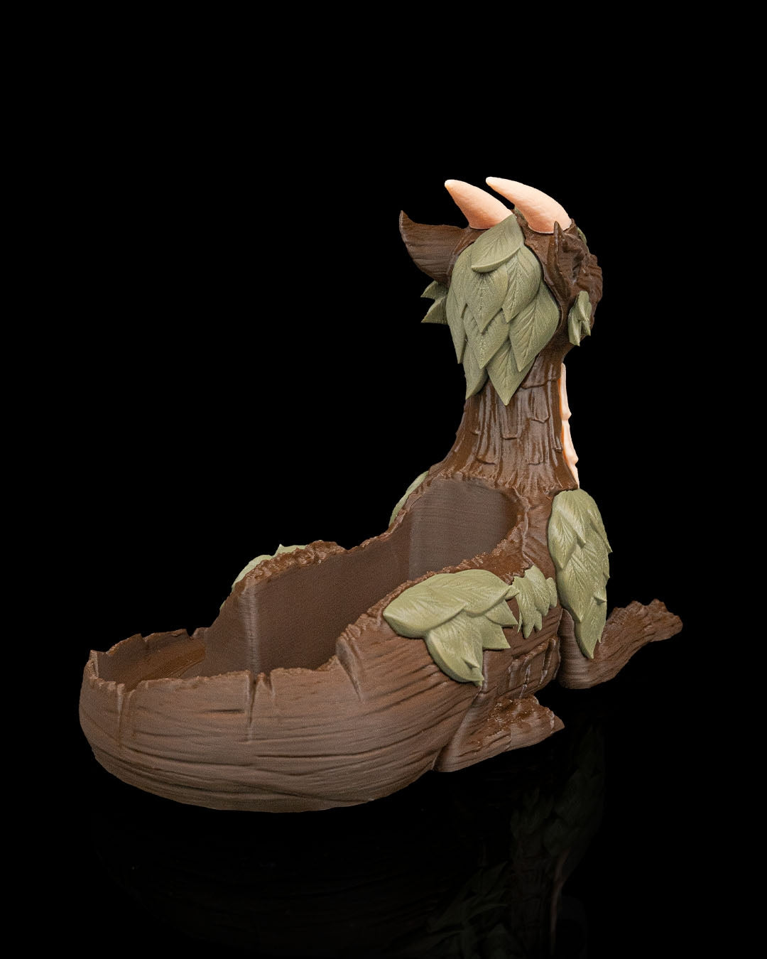 Barkscale Sentinel Dragon Planter – Fantasy Wooden Guardian Pot | 3D Printed Mythical Home & Garden Décor