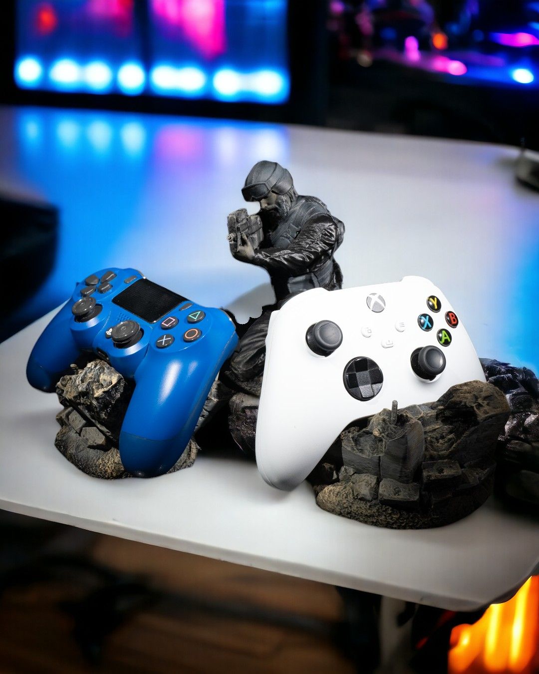 Barricade Soldier Gaming Controller Holder Stand