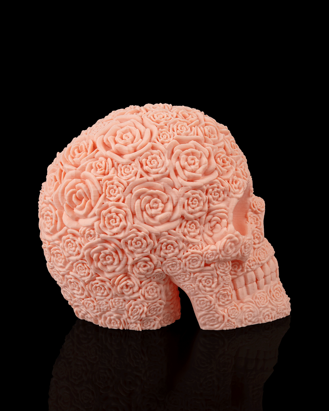 Bloom of Doom Rose Skull – Gothic Skull with Roses | 3D Printed Halloween Decoration | Dark Romantic Spooky Home Décor
