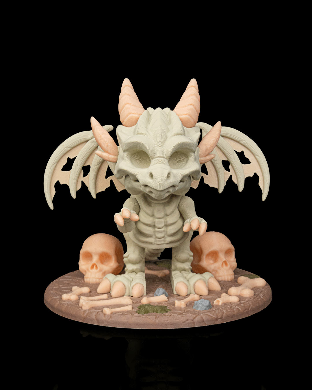 Bone Wing Dragon Figurine – Dracoween Halloween Dragon Statue | Gothic Skeleton Dragon Collectible | Spooky Fantasy Home Décor