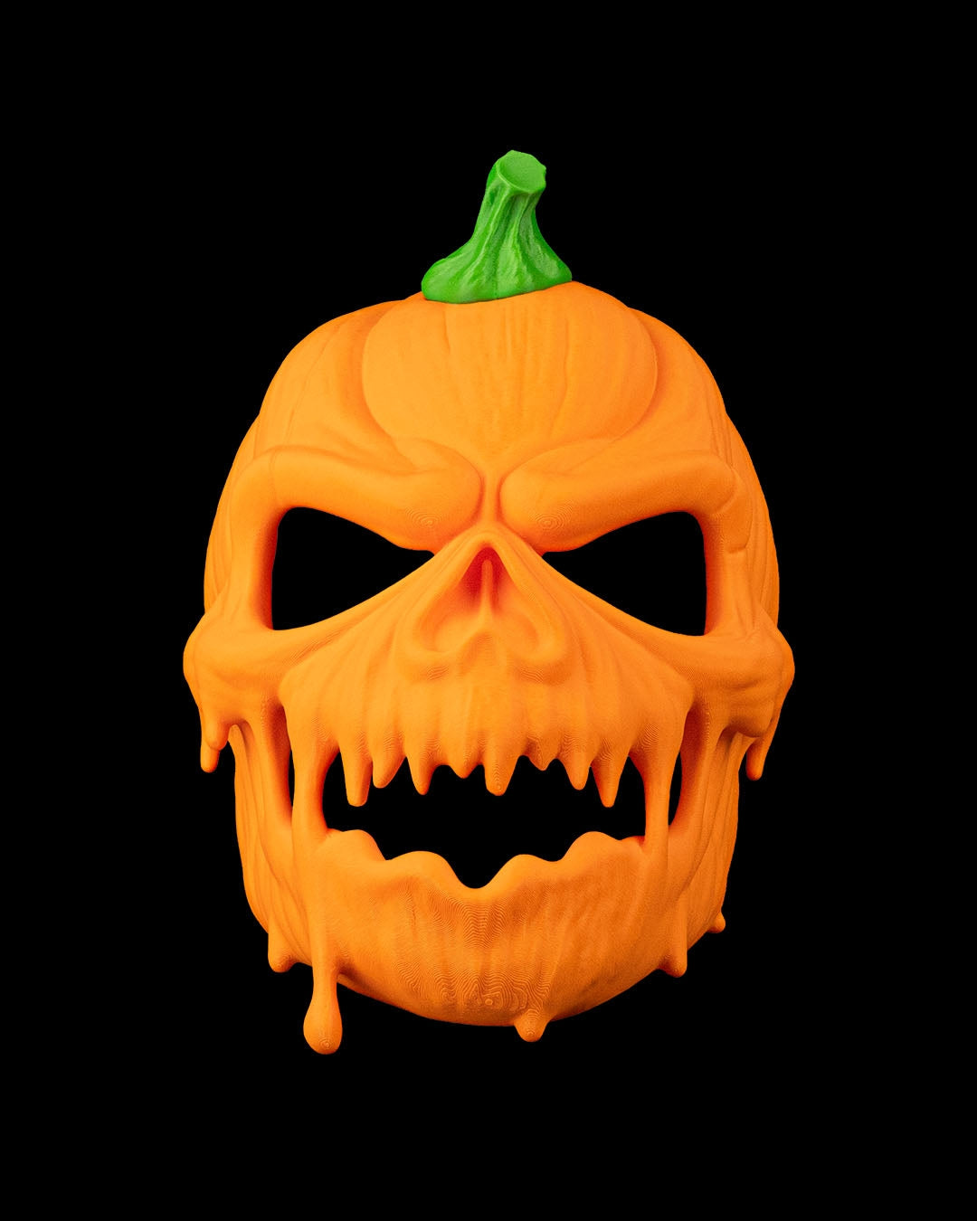 Carved in Fear Pumpkin Skull Mask – Horror Halloween Cosplay Mask | 3D Printed Jack-o’-Lantern Skull Hybrid Costume Prop