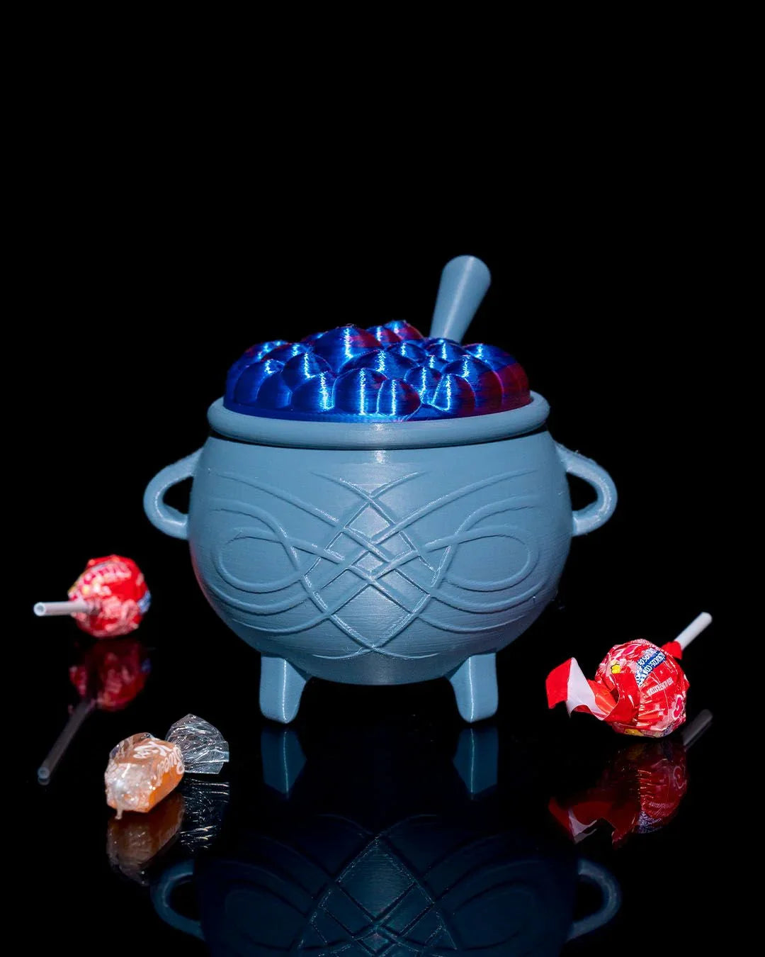 Mini Cauldron Candy Bucket – 3D Printed Witch Pot with Bubble Lid - Fusion Layer 3D