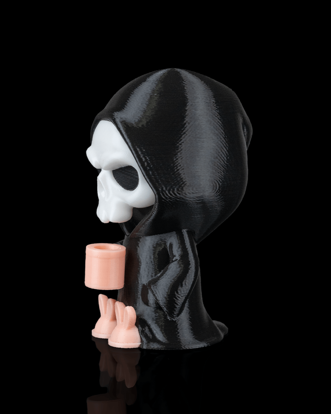 Coffin Break Reaper Figurine – Cute Grim Reaper Halloween Collectible | 3D Printed Spooky Desk Toy | Killer Holidays Collection