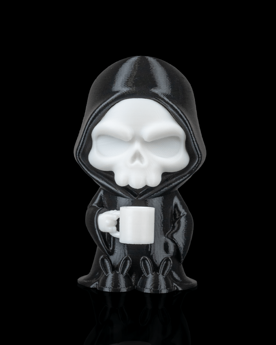 Coffin Break Reaper Figurine – Cute Grim Reaper Halloween Collectible | 3D Printed Spooky Desk Toy | Killer Holidays Collection