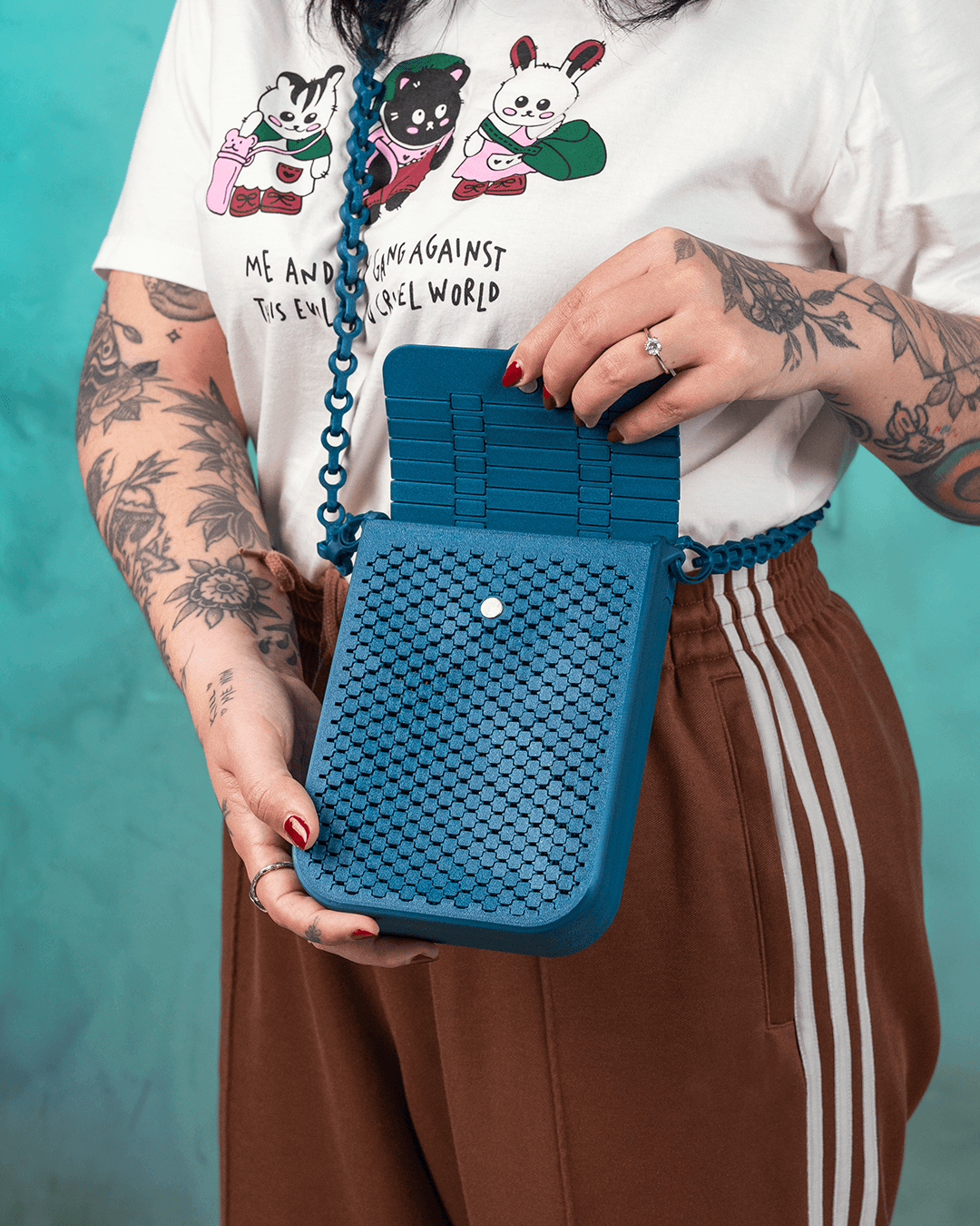The Marlowe Mesh Purse – 3D Printed Crossbody Bag | Modern Geometric Handbag with Custom Strap Length