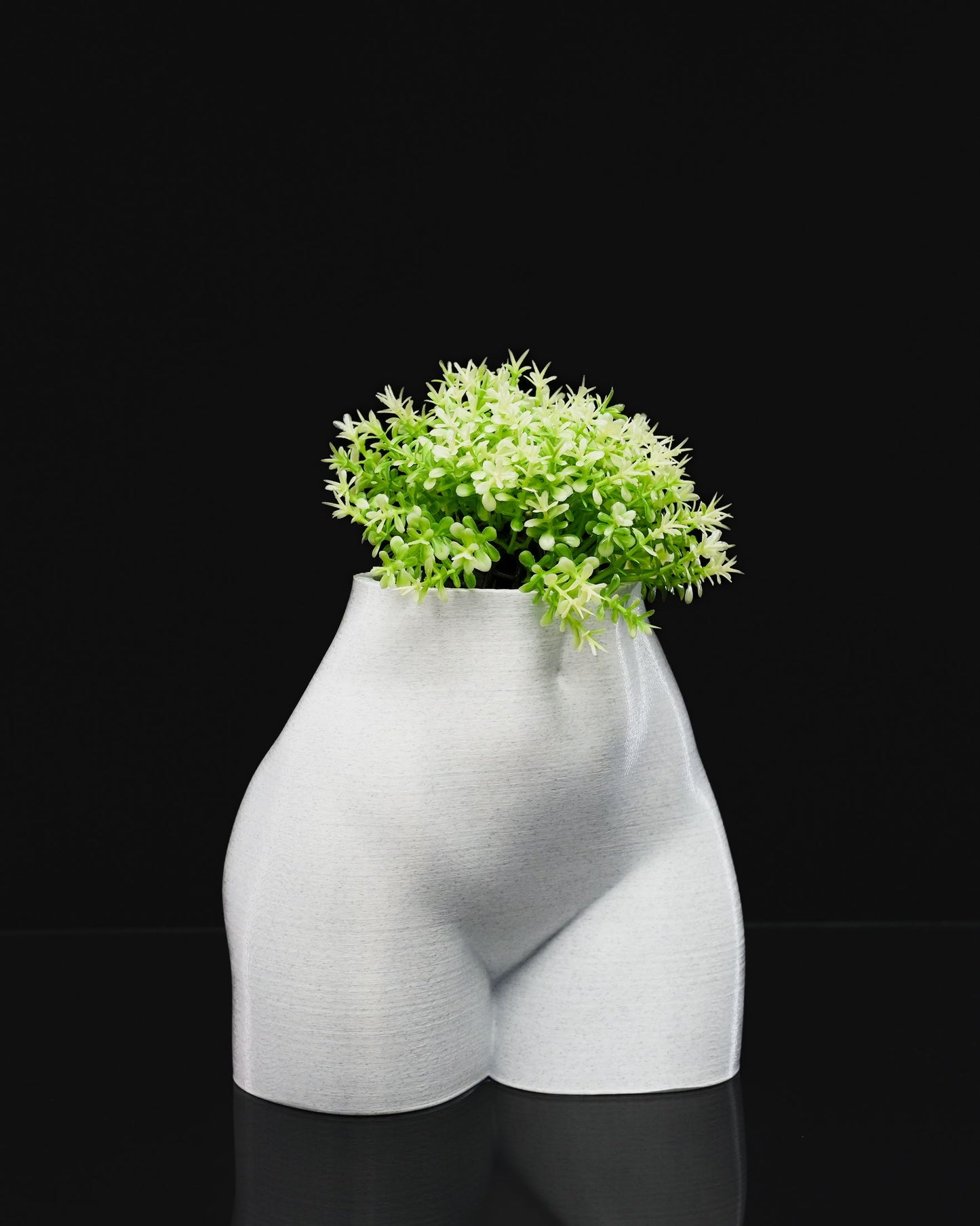 Female Body Planter – 3D Printed Nude Woman Plant Pot | Adult Novelty Planter (6") in Black or White