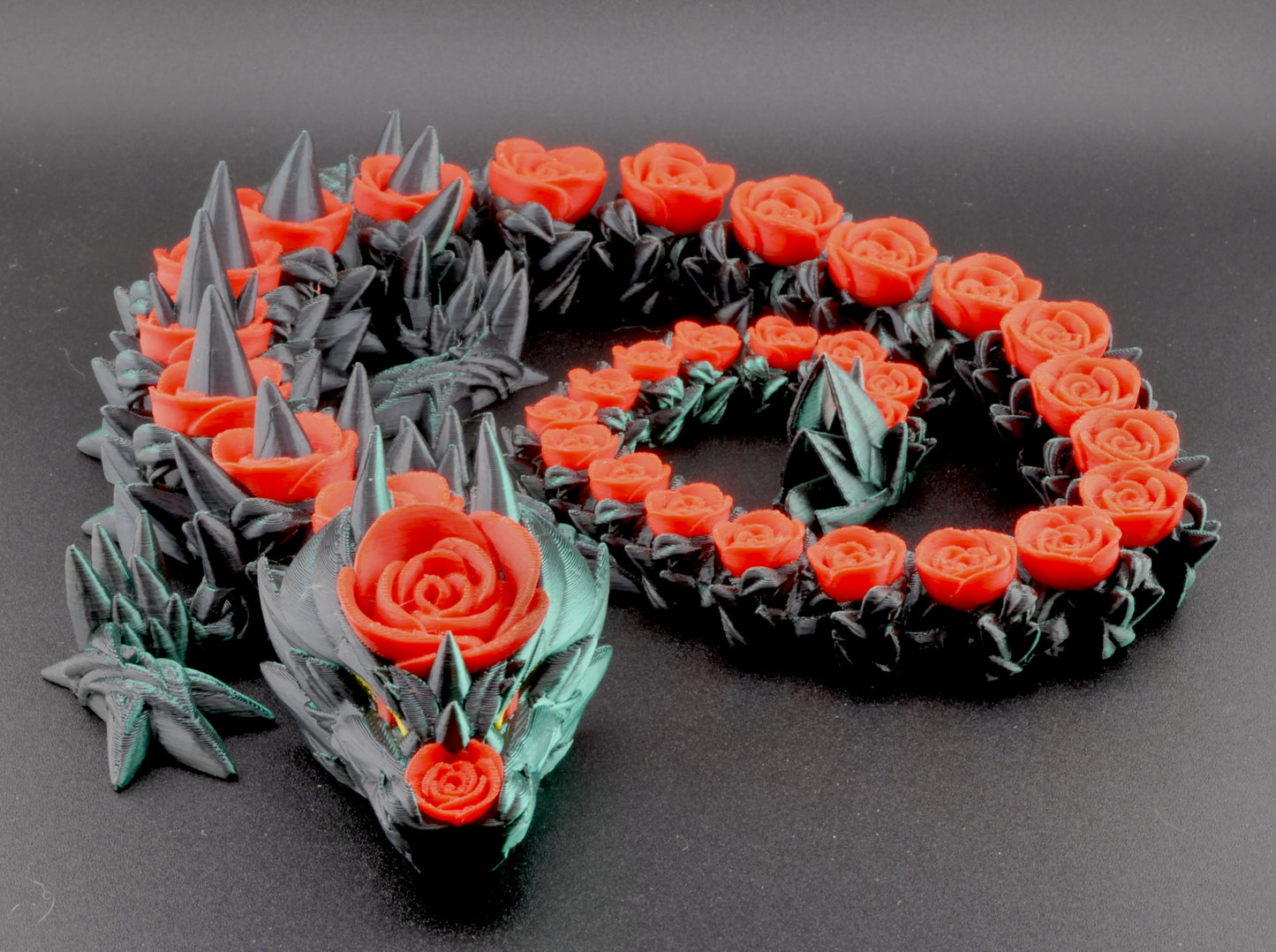 Enchanted Rose Dragon Articulated 3D Printed Poseable Dragon