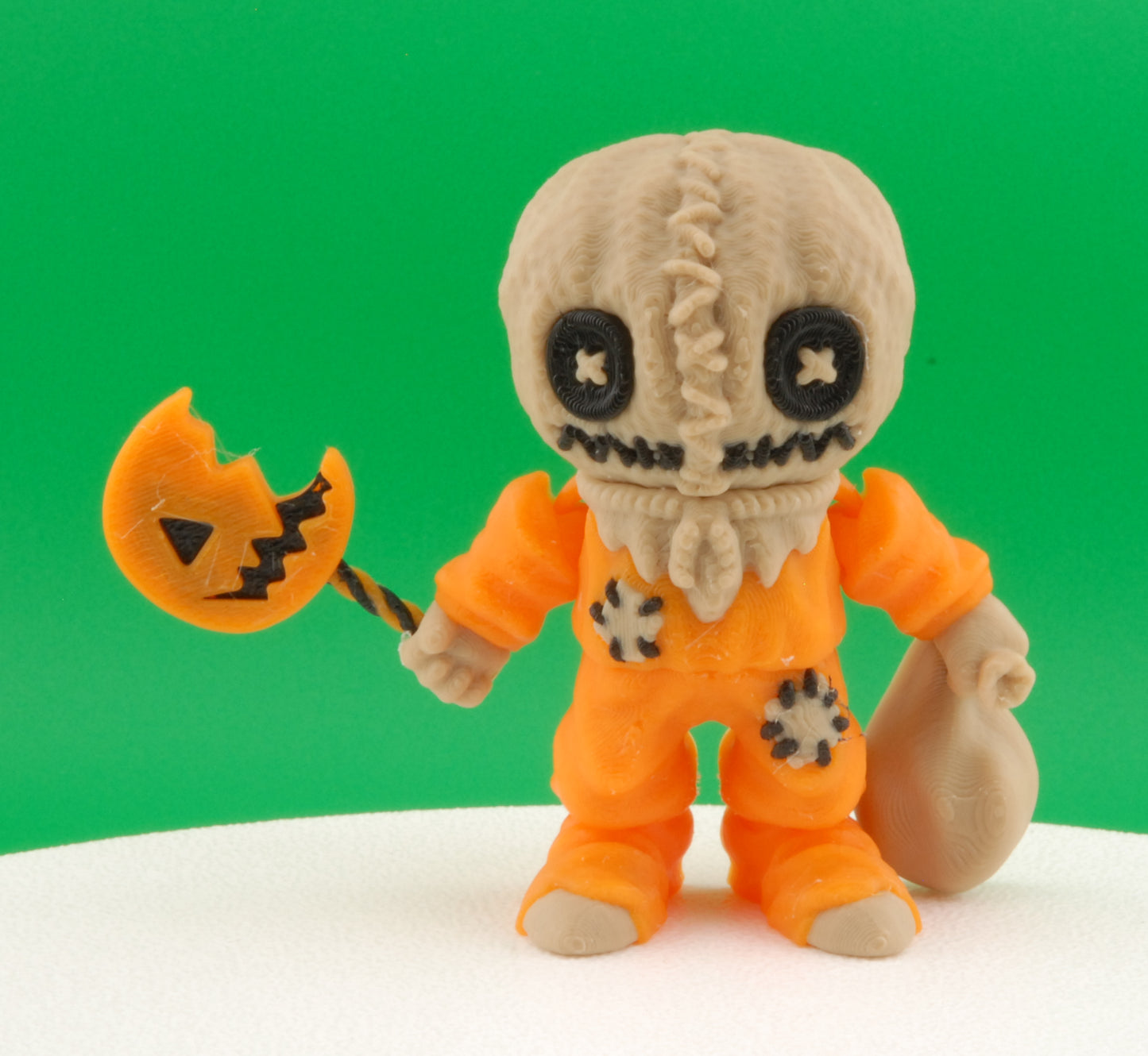 Sam Figure – Trick ’r Treat Articulated Collectible | 3D Printed Horror Movie Toy | Creepy Halloween Sam Keychain or Figurine