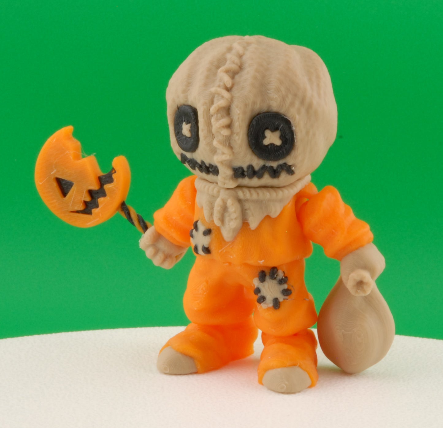 Sam Figure – Trick ’r Treat Articulated Collectible | 3D Printed Horror Movie Toy | Creepy Halloween Sam Keychain or Figurine
