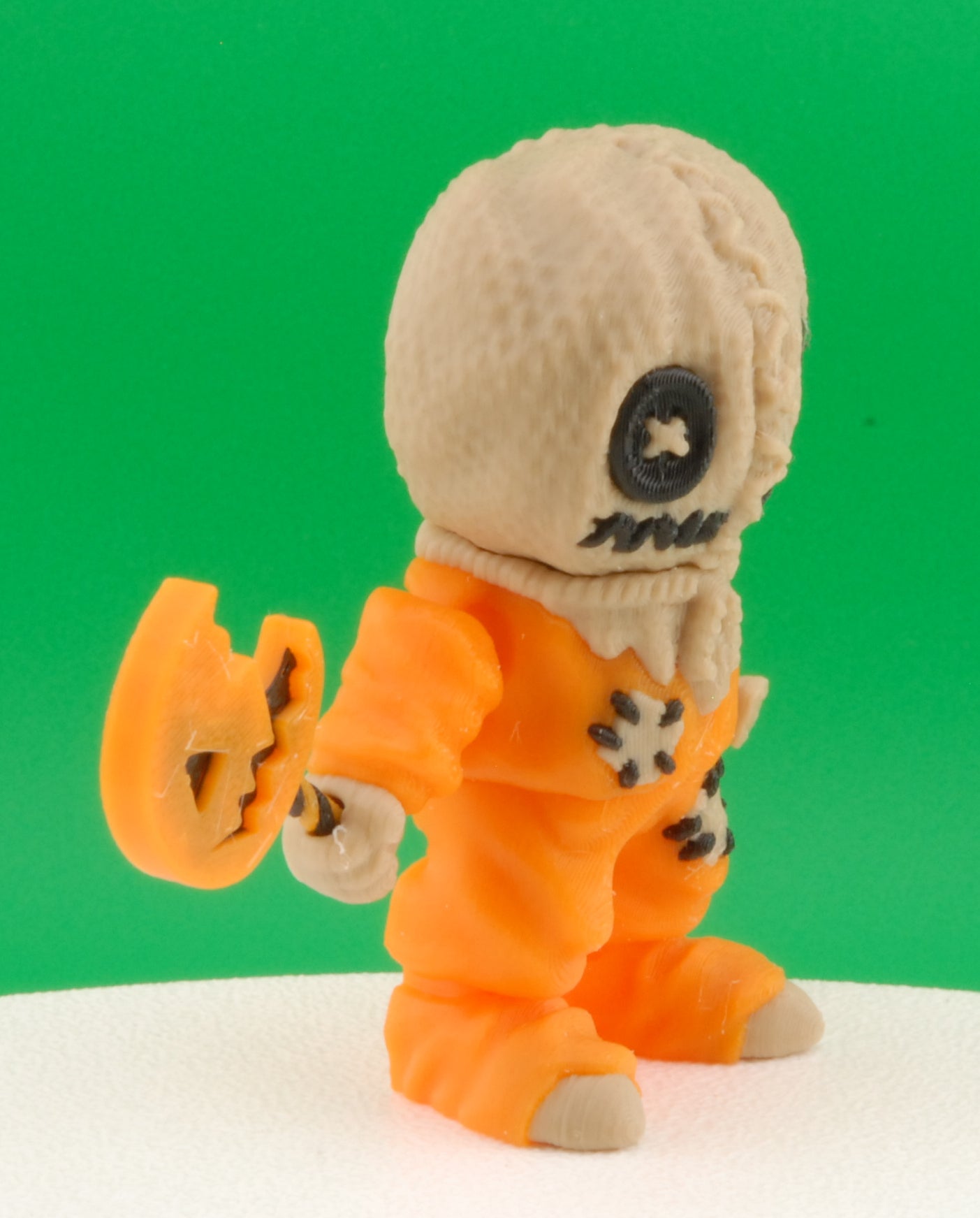 Sam Figure – Trick ’r Treat Articulated Collectible | 3D Printed Horror Movie Toy | Creepy Halloween Sam Keychain or Figurine