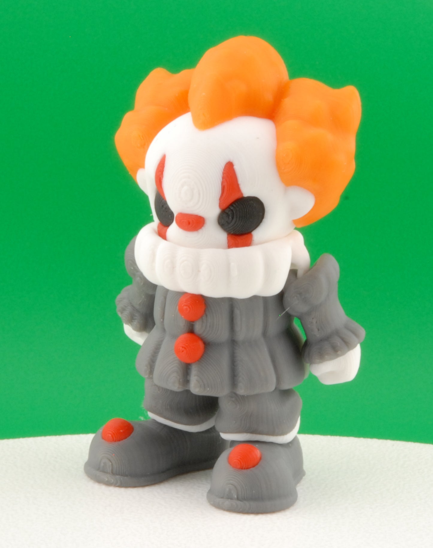 Pennywise Figure – IT 2017 Articulated Horror Collectible | 3D Printed Creepy Clown Toy | Pennywise Keychain with Balloon