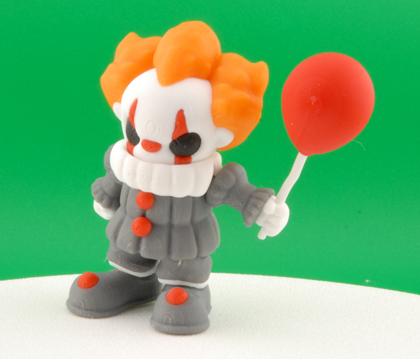Pennywise Figure – IT 2017 Articulated Horror Collectible | 3D Printed Creepy Clown Toy | Pennywise Keychain with Balloon