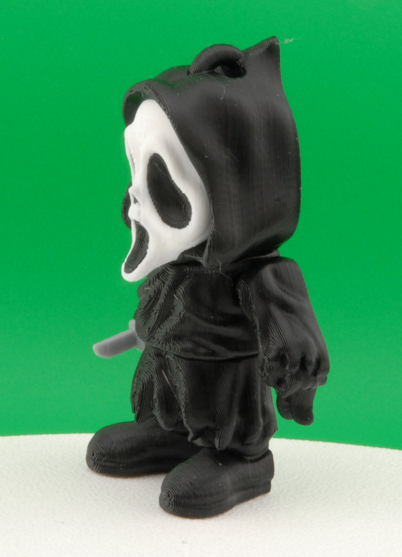 Ghostface Figure – Scream Horror Articulated Collectible | 3D Printed Slasher Toy | Ghostface Keychain or Halloween Figurine