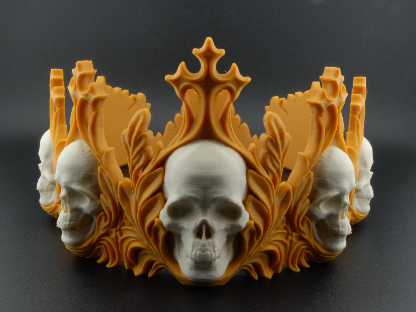 Crown of the Damned – Gothic Skull Crown | 3D Printed Halloween Costume Prop | Horror Cosplay Crown in Small, Medium, Large Sizes
