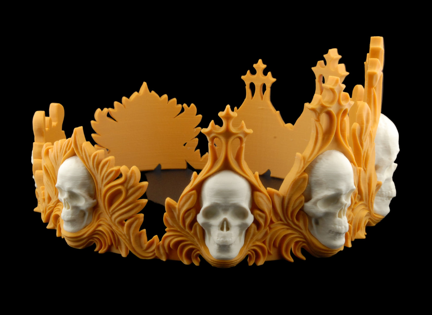 Crown of the Damned – Gothic Skull Crown | 3D Printed Halloween Costume Prop | Horror Cosplay Crown in Small, Medium, Large Sizes
