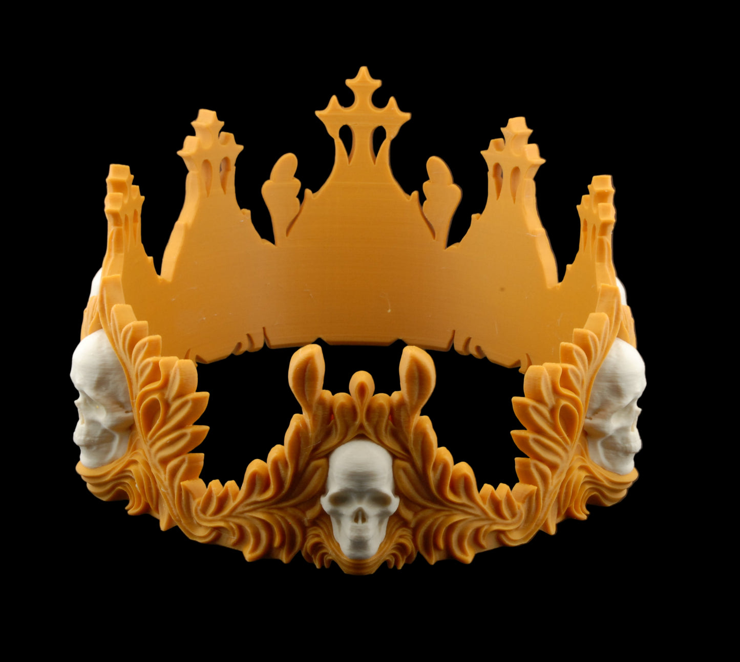 Crown of the Damned – Gothic Skull Crown | 3D Printed Halloween Costume Prop | Horror Cosplay Crown in Small, Medium, Large Sizes
