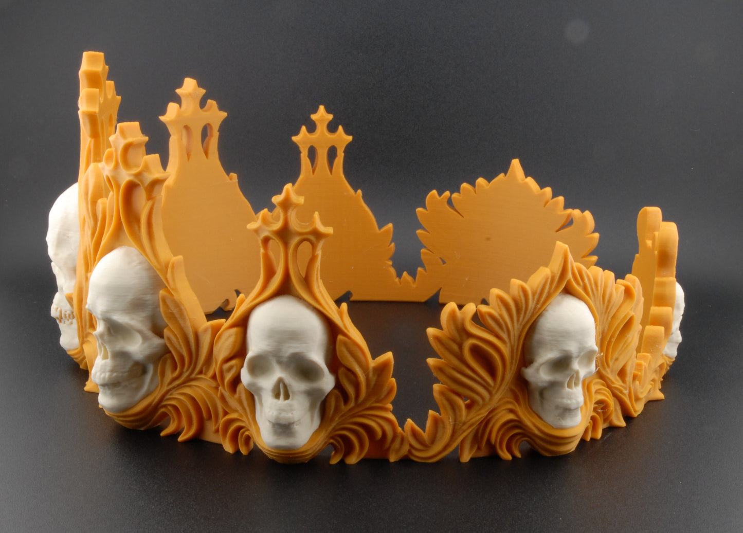 Crown of the Damned – Gothic Skull Crown | 3D Printed Halloween Costume Prop | Horror Cosplay Crown in Small, Medium, Large Sizes