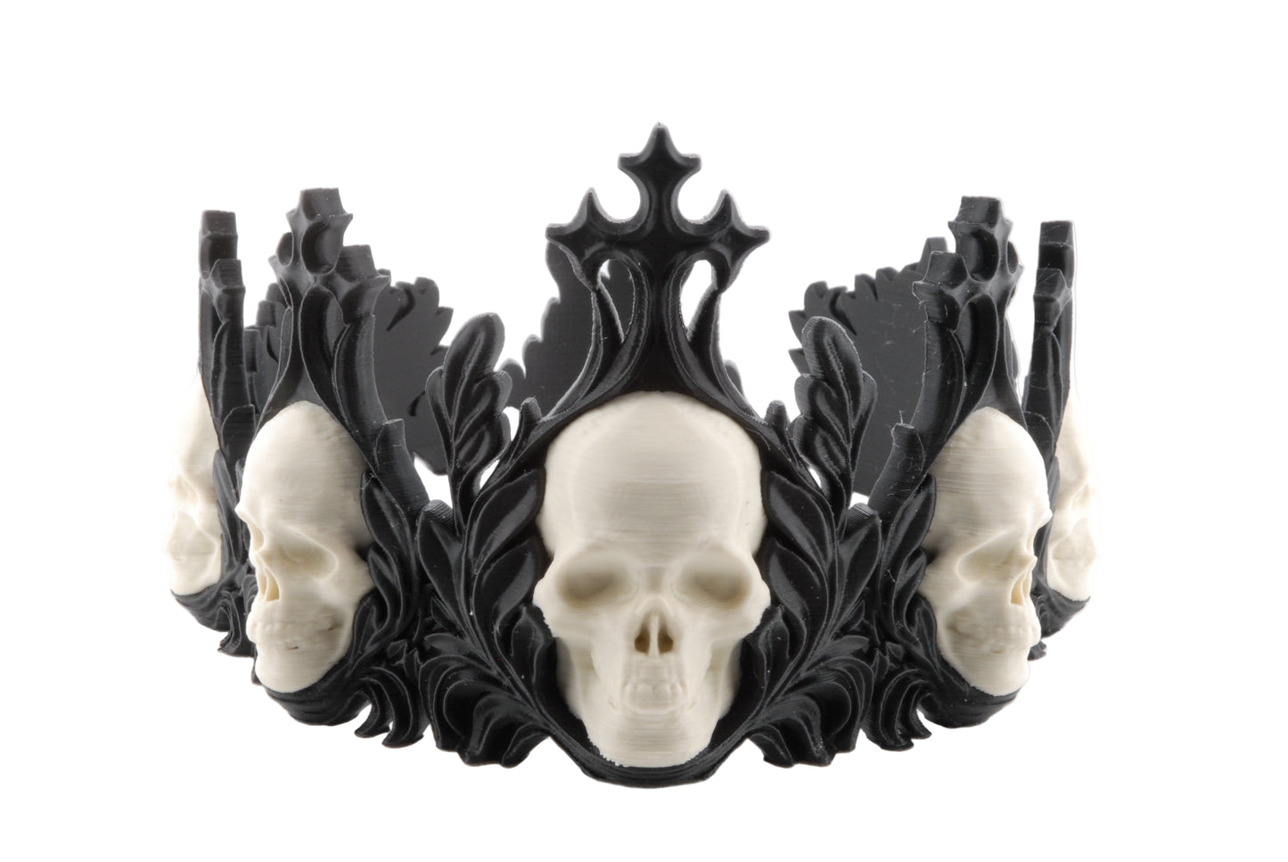 Crown of the Damned – Gothic Skull Crown | 3D Printed Halloween Costume Prop | Horror Cosplay Crown in Small, Medium, Large Sizes
