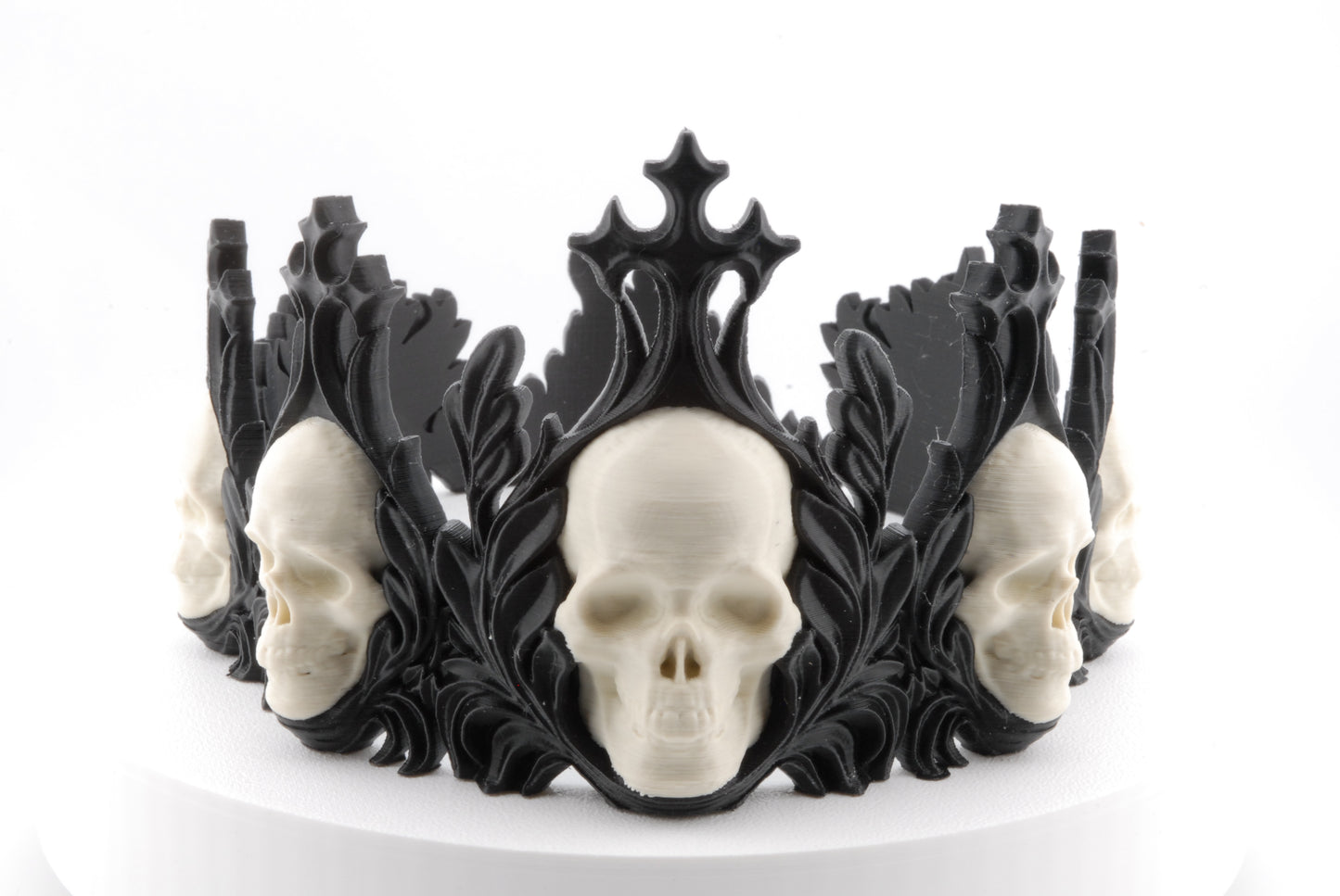 Crown of the Damned – Gothic Skull Crown | 3D Printed Halloween Costume Prop | Horror Cosplay Crown in Small, Medium, Large Sizes
