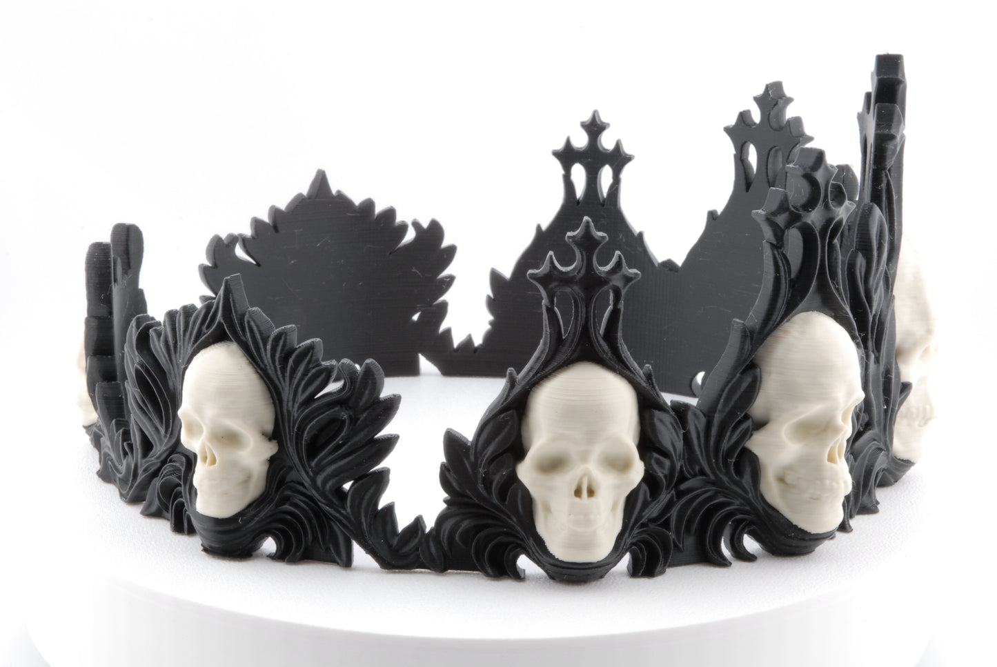 Crown of the Damned – Gothic Skull Crown | 3D Printed Halloween Costume Prop | Horror Cosplay Crown in Small, Medium, Large Sizes