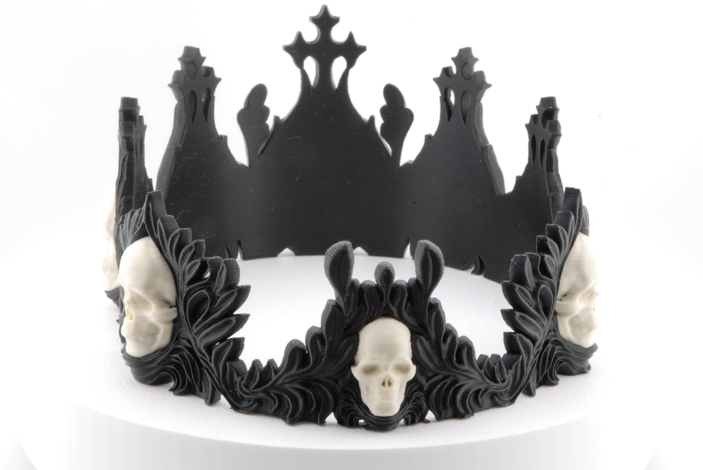Crown of the Damned – Gothic Skull Crown | 3D Printed Halloween Costume Prop | Horror Cosplay Crown in Small, Medium, Large Sizes
