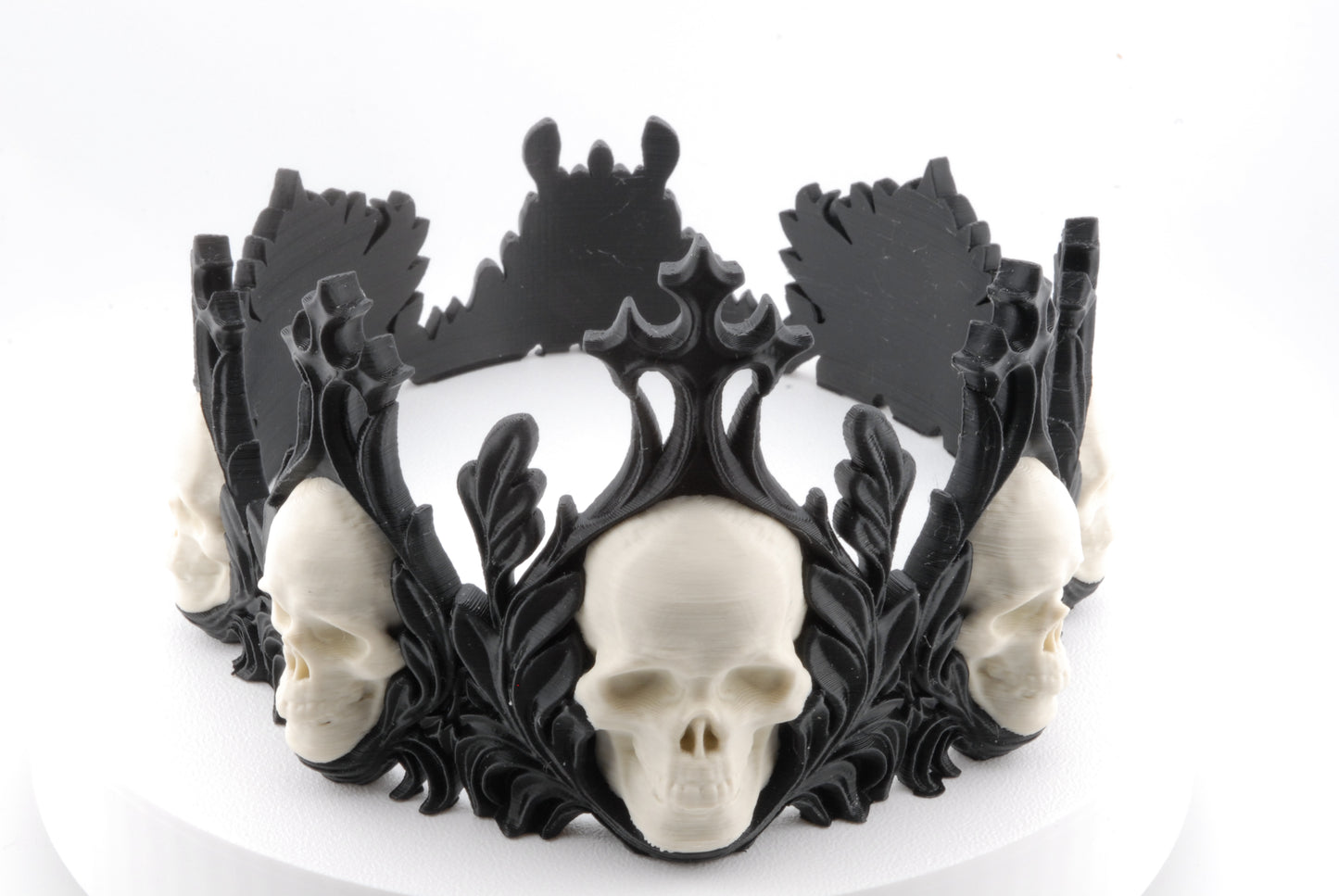 Crown of the Damned – Gothic Skull Crown | 3D Printed Halloween Costume Prop | Horror Cosplay Crown in Small, Medium, Large Sizes
