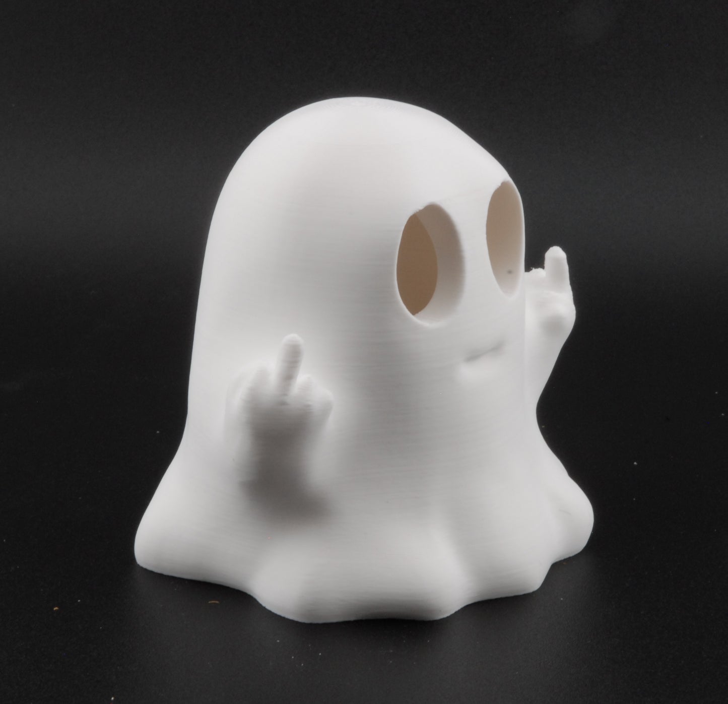 Funny Ghost Candle Holder – 3D Printed Halloween Decor with LED Tea Light | Spooky Middle Finger Ghost Night Light