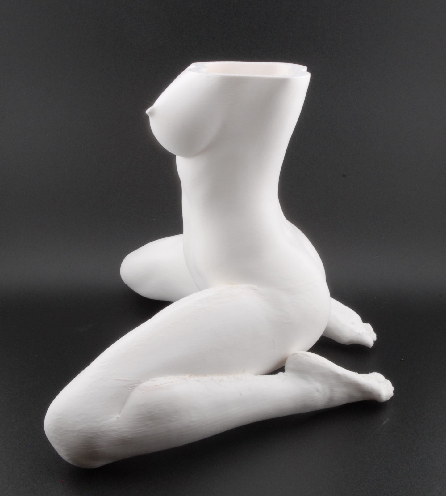 Erotic Female Body Planter – 3D Printed Nude Woman with Legs Spread Pose | Adult Novelty Plant Pot (6") in Black or White