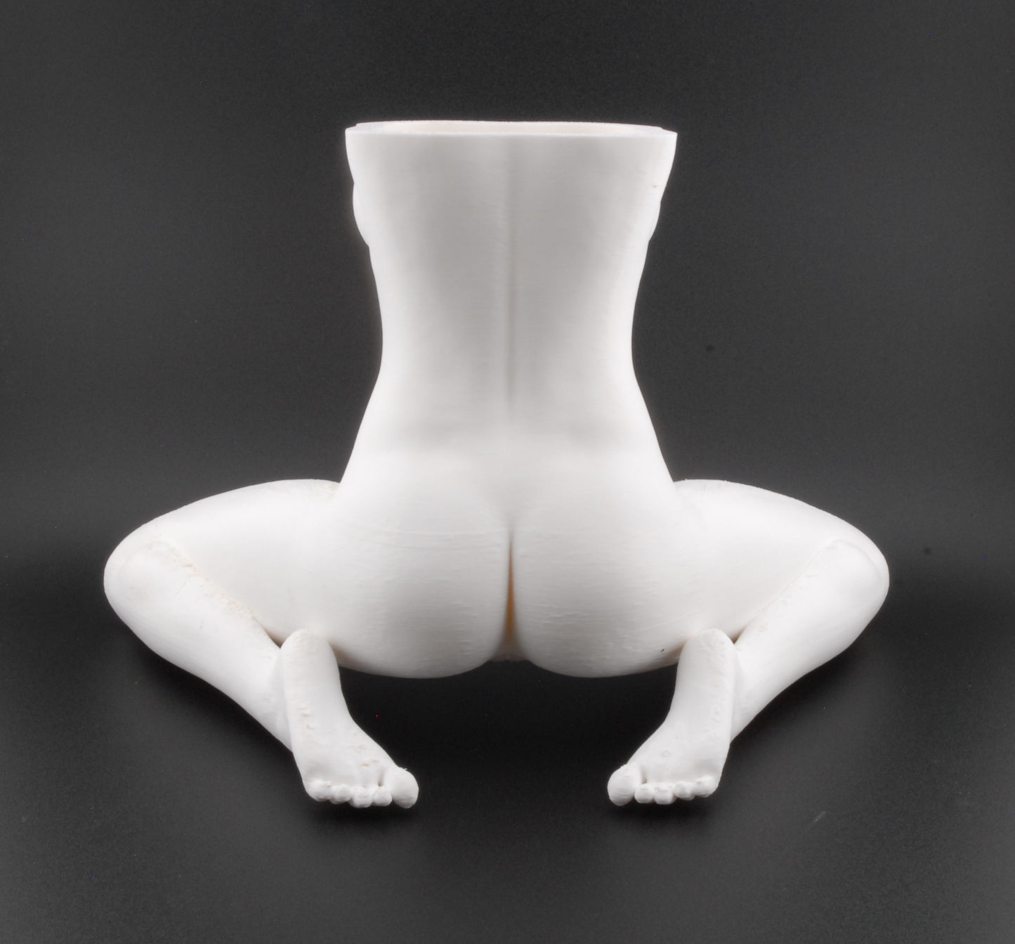 Erotic Female Body Planter – 3D Printed Nude Woman with Legs Spread Pose | Adult Novelty Plant Pot (6") in Black or White