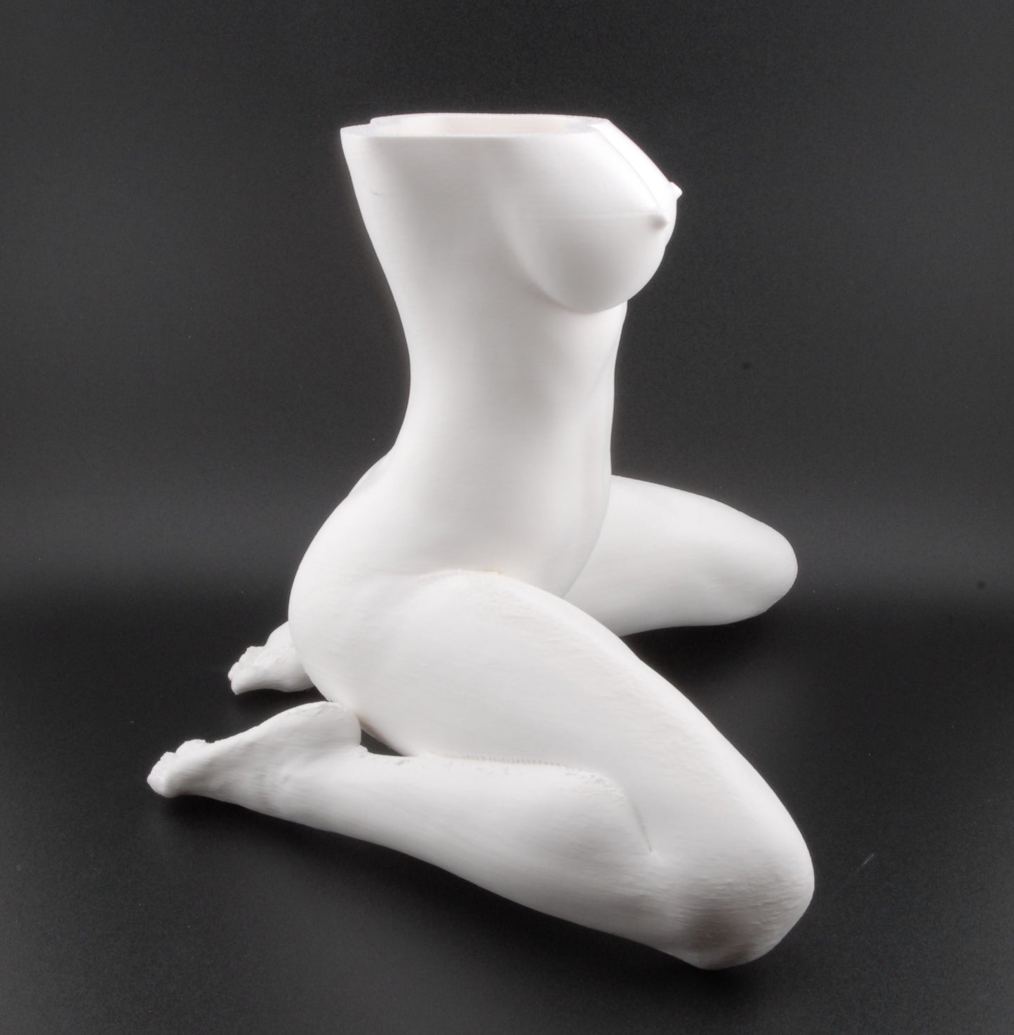 Erotic Female Body Planter – 3D Printed Nude Woman with Legs Spread Pose | Adult Novelty Plant Pot (6") in Black or White