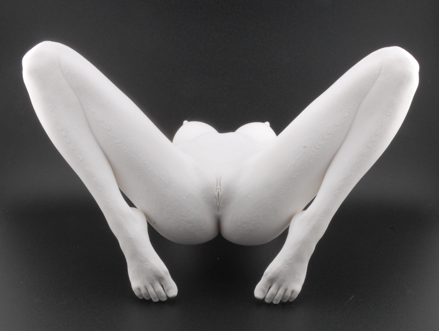 Erotic Female Body Planter – 3D Printed Nude Woman with Legs Spread Pose | Adult Novelty Plant Pot (6") in Black or White