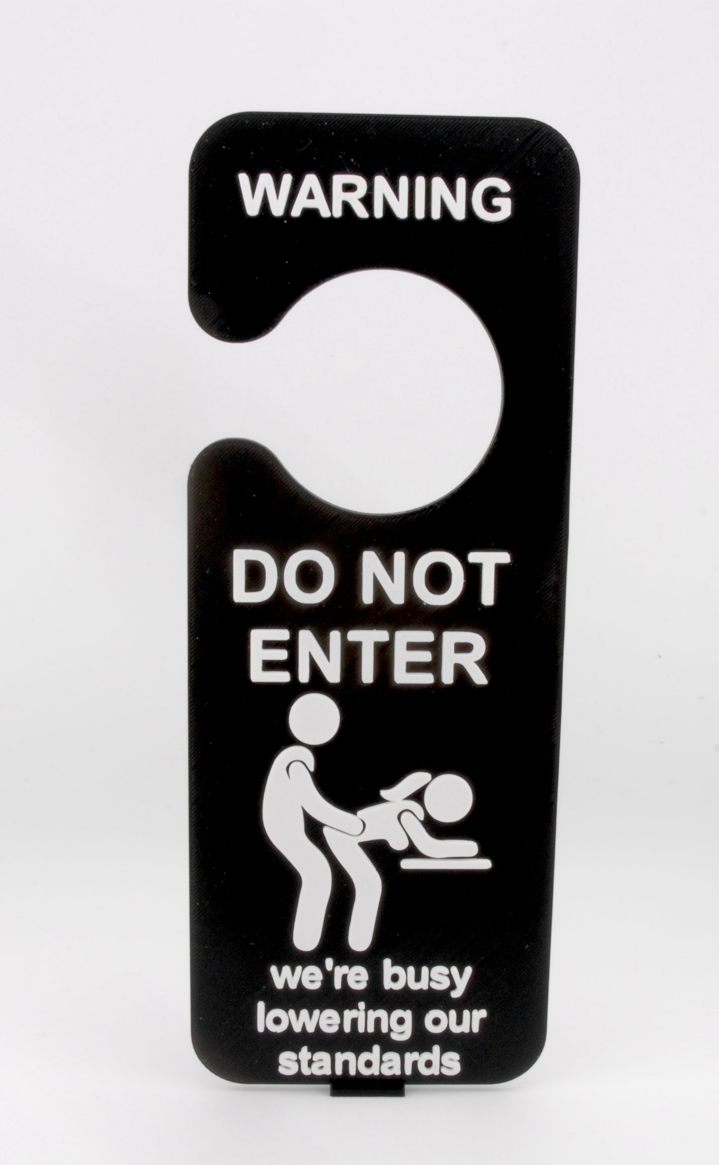 Funny Adult Door Hanger – “Lowering Our Standards” Naughty Do Not Enter Sign