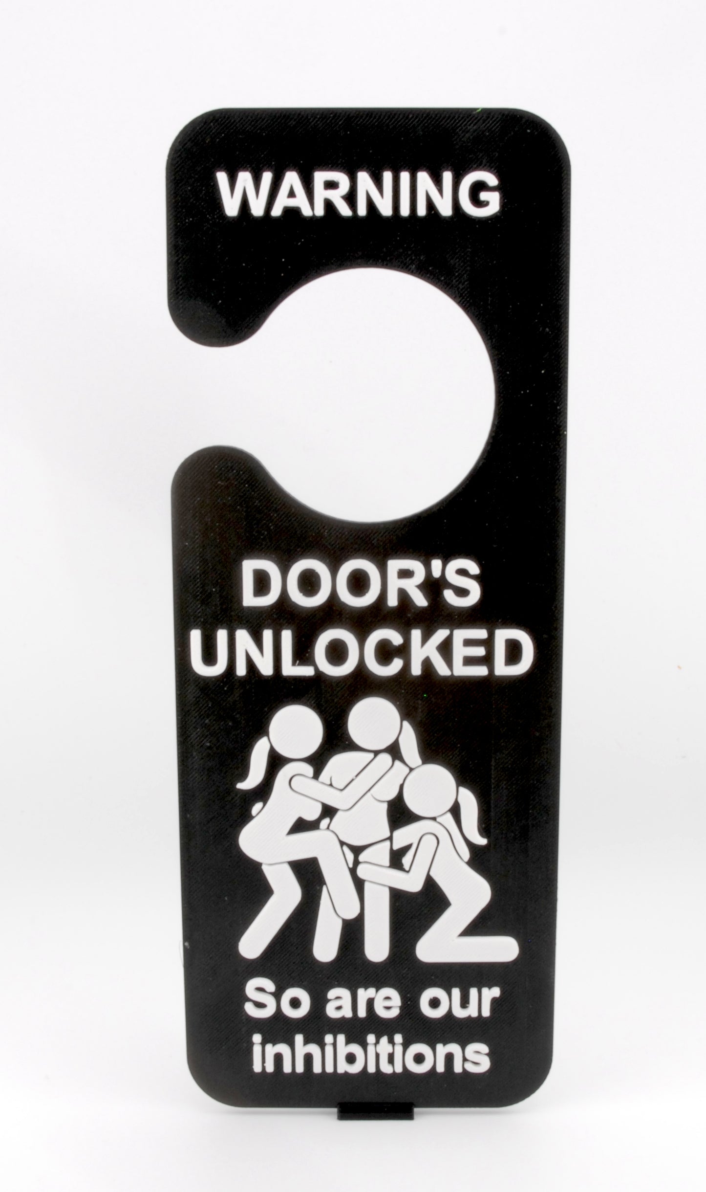 Warning Naughty Door Sign – “Door’s Unlocked, So Are Our Inhibitions” Funny Adult Hanger