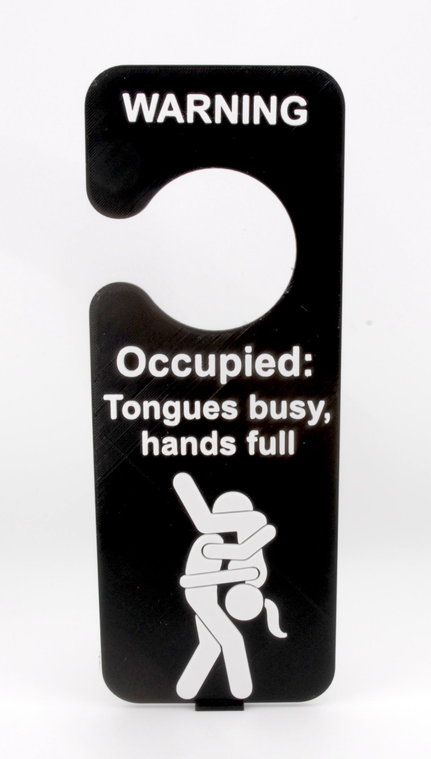 Occupied Door Hanger – Naughty “Tongues Busy, Hands Full” Funny Adult Humor Sign | Sexy Gag Gift