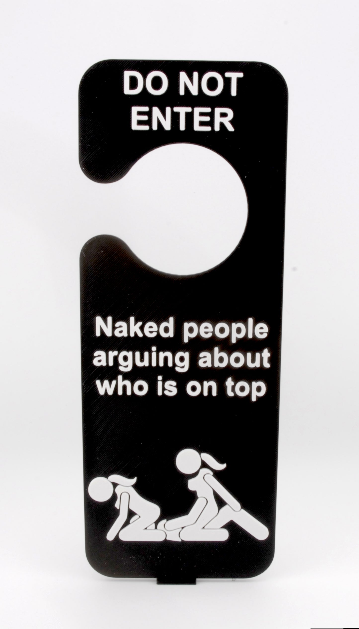 Do Not Disturb Door Hanger – Funny Adult “Who’s On Top” Bedroom Sign | Naughty Couples Gift