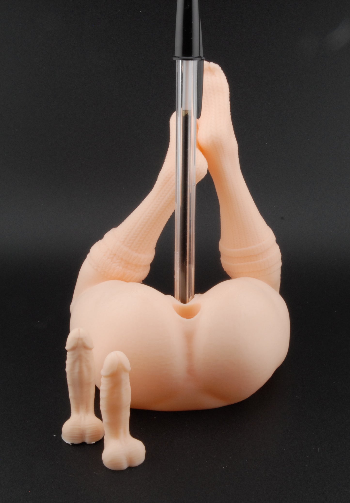 Knee-High Socks Pen Holder – Double Penetration Edition | Erotic Desk Décor | Adult Humor Gift | Naughty Pen Stand | 3D Printed Gag Gift