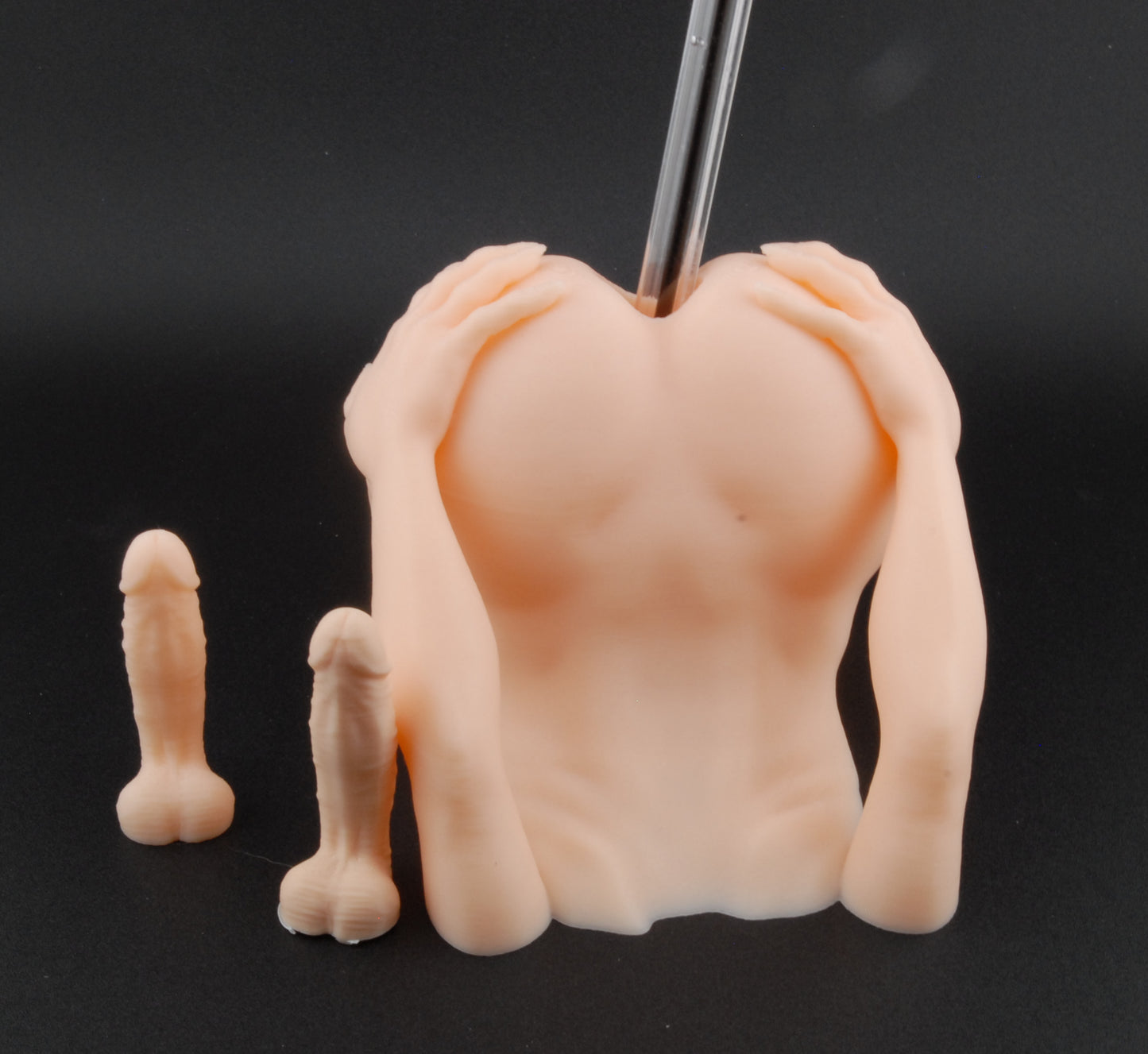 Naughty Assistant Pen Holder – Adult Novelty Desk Décor | Risqué Office Gift | Sexy Gag Pen Holder with Hands | Funny Erotic Pen Stand