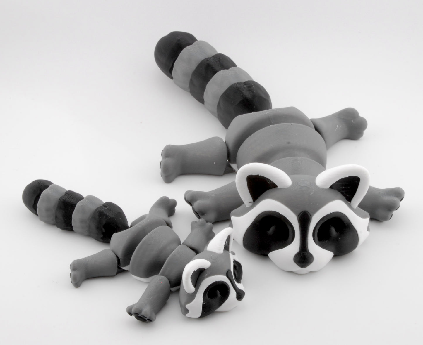 Rascal the Raccoon – 3D Printed Articulated Trash Animal | Cute Raccoon Figure | Fusion Layer 3D Woodland Collection (2 Sizes + Base Options)
