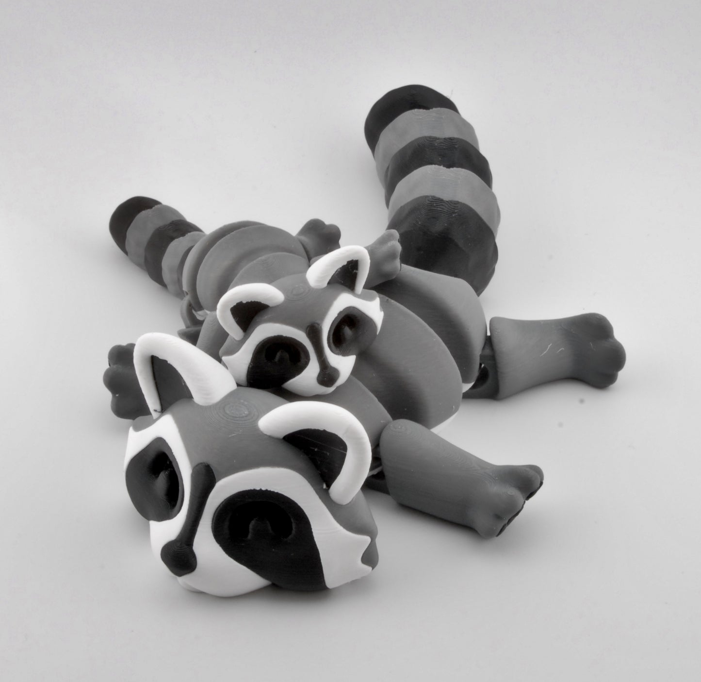 Rascal the Raccoon – 3D Printed Articulated Trash Animal | Cute Raccoon Figure | Fusion Layer 3D Woodland Collection (2 Sizes + Base Options)