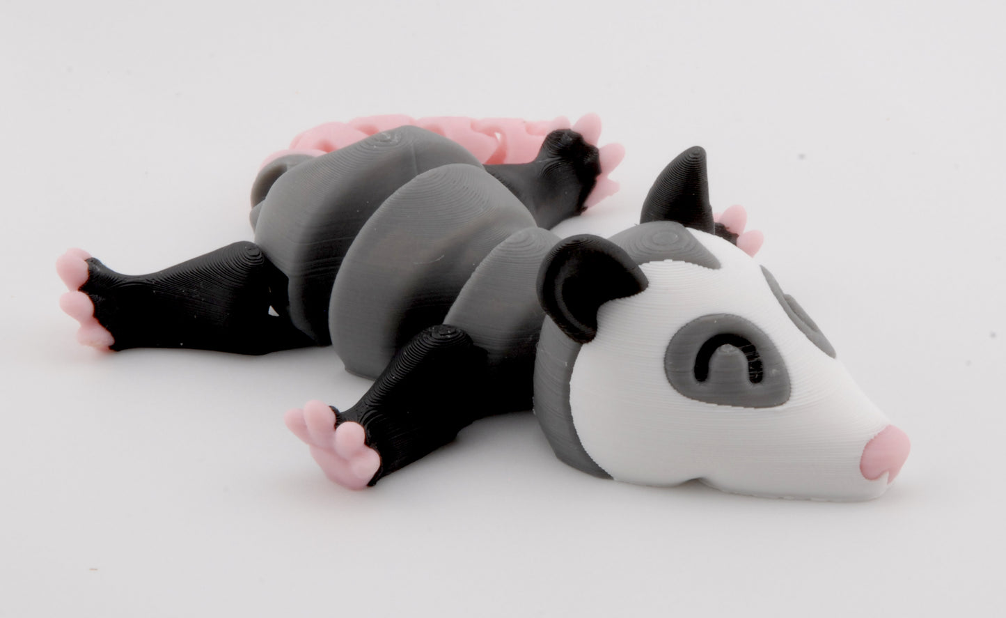 Ollie the Opossum – Articulated 3D Printed Trash Animal | Cute Possum Figure | Fusion Layer 3D Woodland Collection (2 Sizes + Base Options)