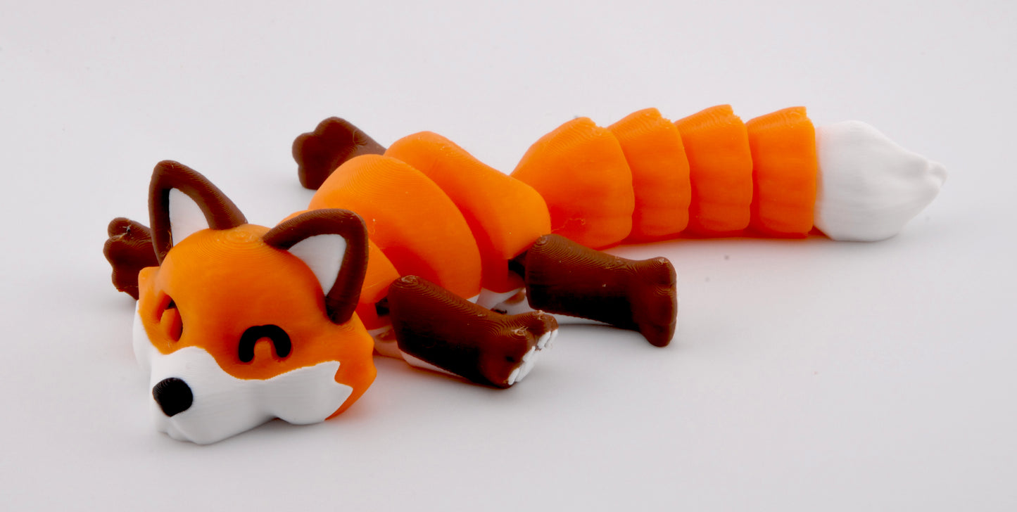 Foxy the Trash Fox – Articulated 3D Printed Woodland Animal Figure | Cute Fox Toy | Fusion Layer 3D Trash Animals Collection (2 Sizes + Base Options)
