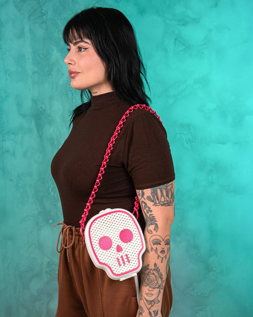 The Calavera Purse – Skull Mesh 3D Printed Crossbody Bag | Gothic Skull Purse with Custom Strap Length