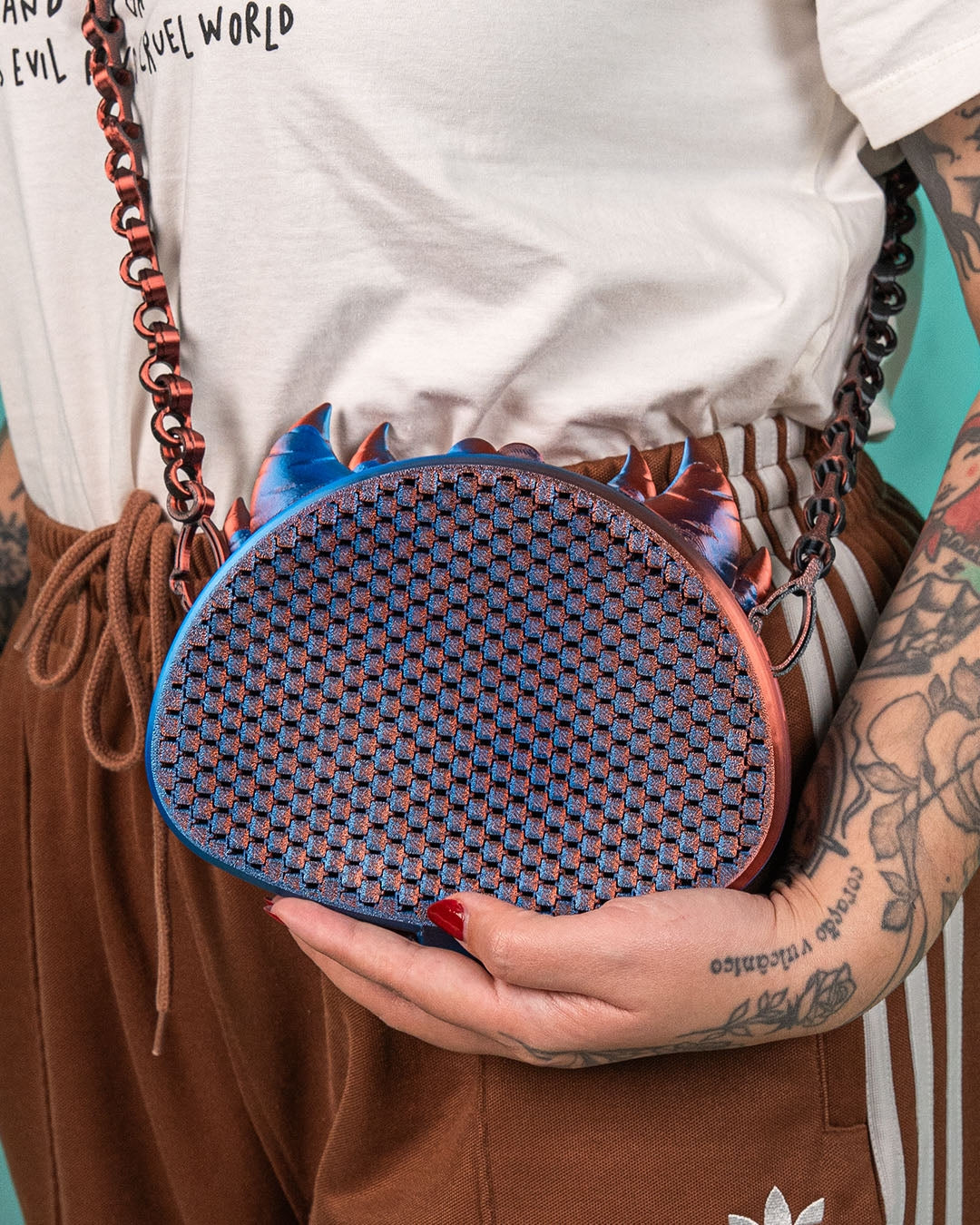 The Dragopack – Spiked Mesh 3D Printed Crossbody Purse | Dragon-Inspired Fantasy Bag with Custom Strap Length