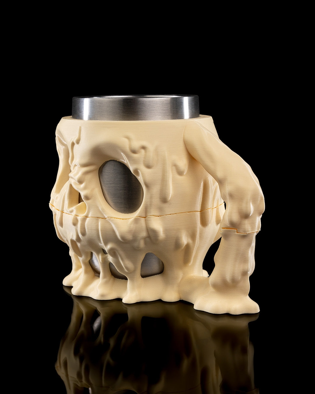 Skull Mug Holder – Creepy Dripping Skull Cup | Gothic Halloween Drinkware | 3D Printed Horror Coffee Mug Holder