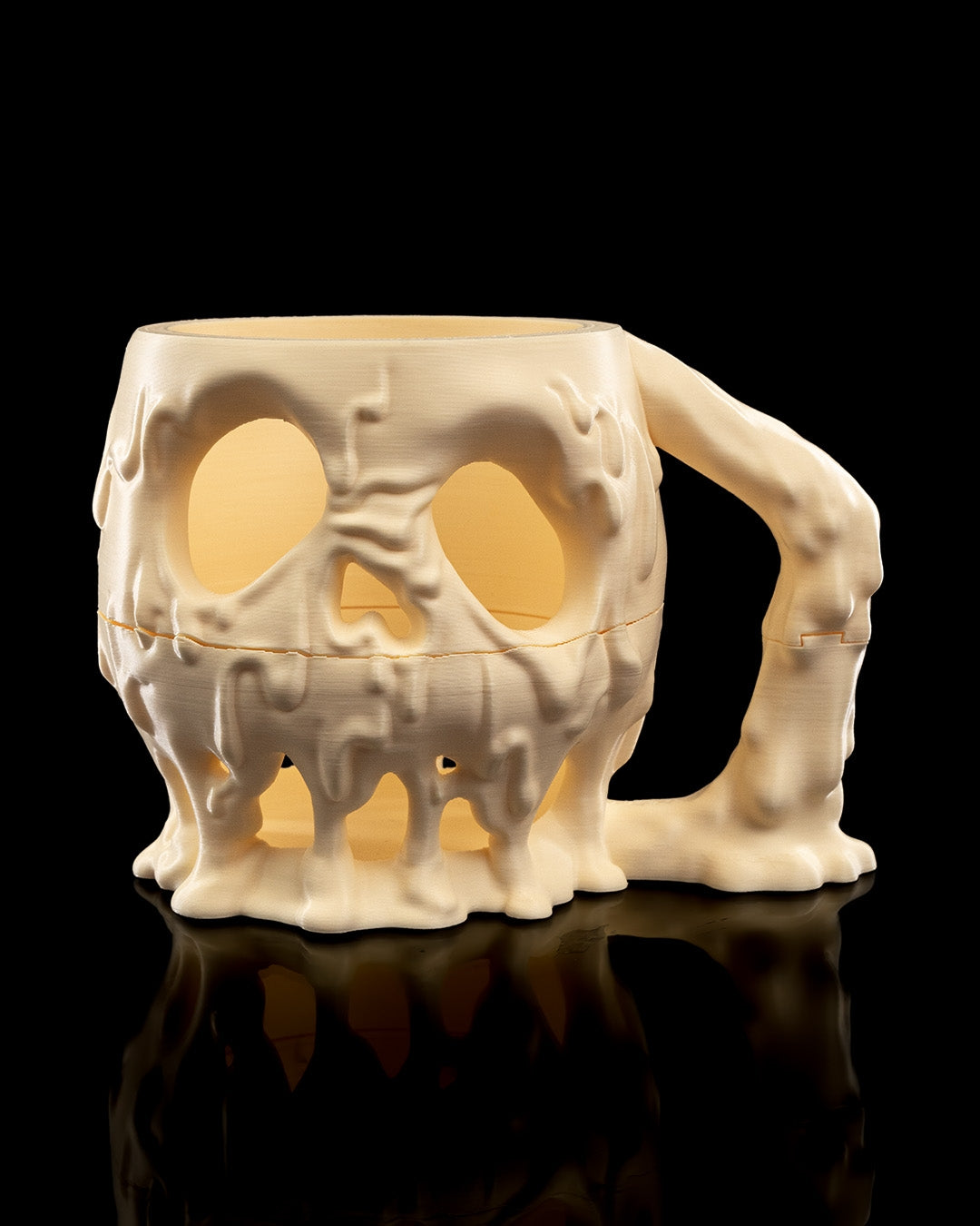 Skull Mug Holder – Creepy Dripping Skull Cup | Gothic Halloween Drinkware | 3D Printed Horror Coffee Mug Holder