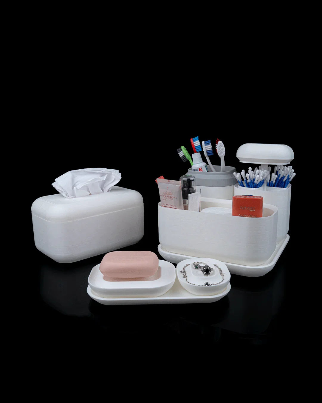 Essential Kit – Modern Bath Organizer Set for a Clean, Minimal Space - Fusion Layer 3D