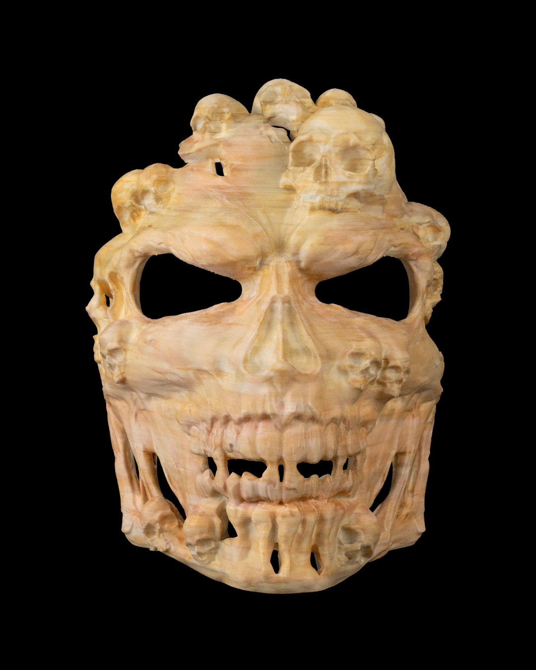 Face the Grave Skull Mask – Horror Halloween Cosplay Mask | 3D Printed Skull-Layered Undead Mask | Small, Medium, Large Sizes