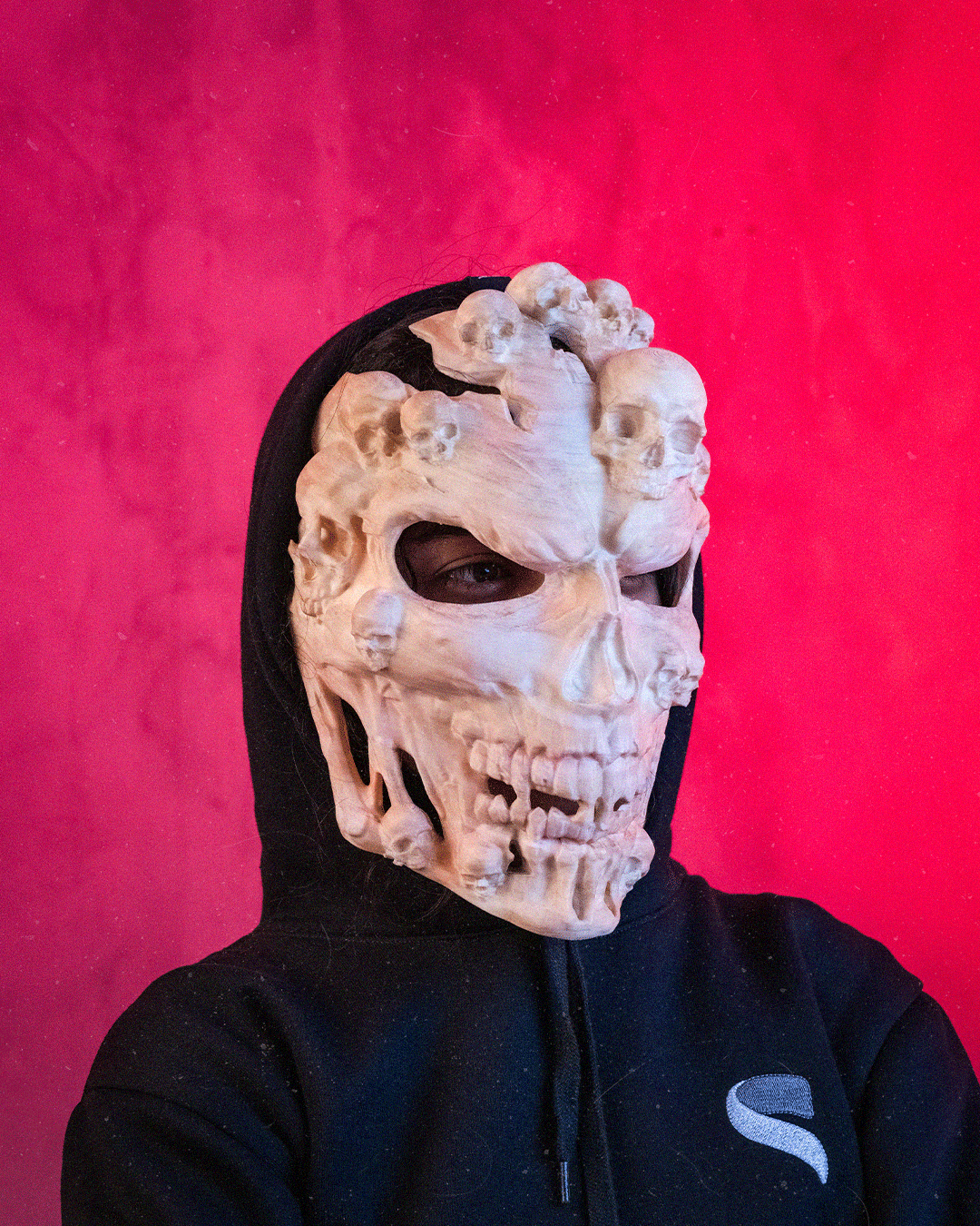 Face the Grave Skull Mask – Horror Halloween Cosplay Mask | 3D Printed Skull-Layered Undead Mask | Small, Medium, Large Sizes