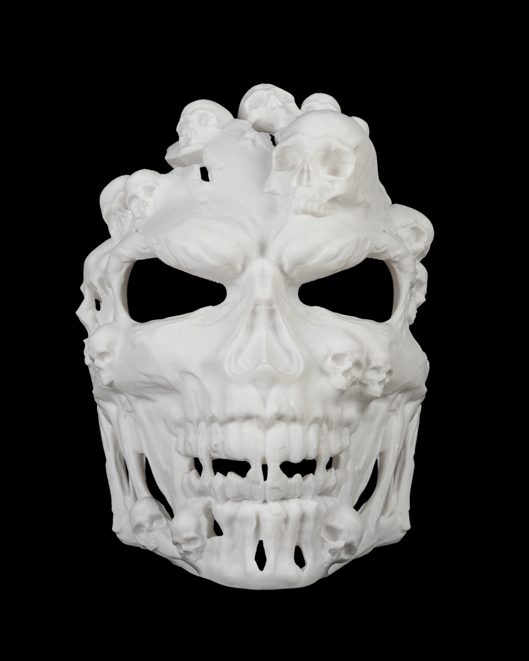 Face the Grave Skull Mask – Horror Halloween Cosplay Mask | 3D Printed Skull-Layered Undead Mask | Small, Medium, Large Sizes